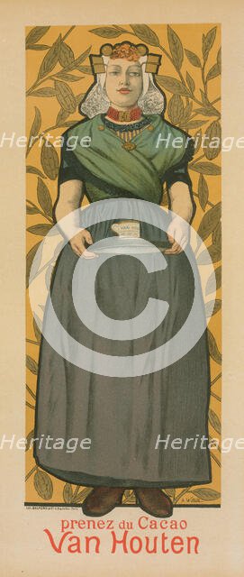 Affiche pour le "Cacao Van Houten"., c1896. Creator: Adolphe Willette.
