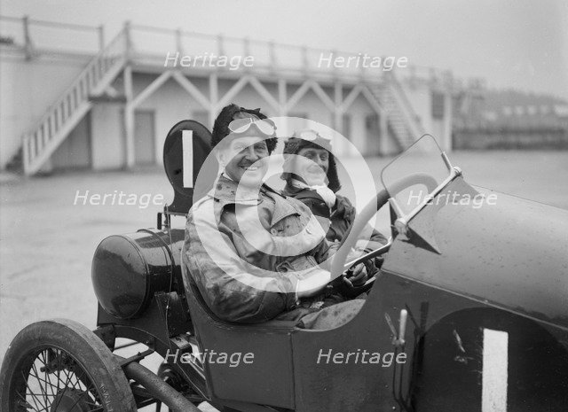 TB Andre in his Marlborough I at the JCC 200 Mile Race, Brooklands, Surrey, 1921. Artist: Bill Brunell.