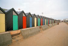 Beach huts, Lowestoft, Suffolk, 2000. Artist: P Williams