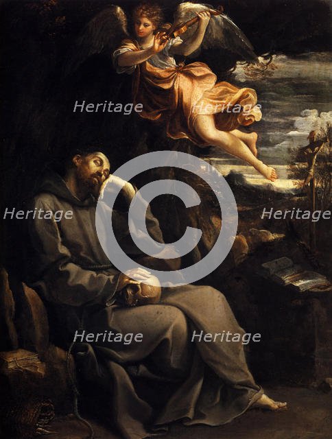 Saint Francis Consoled by the Musical Angel, 1606-1607. Creator: Reni, Guido (1575-1642).
