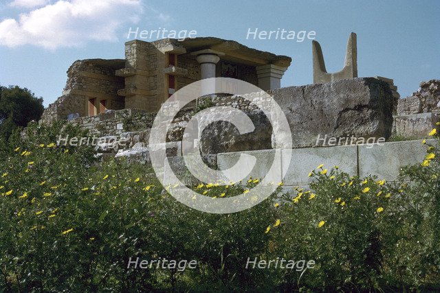 The horns of consecration and the procession corridor at Knossos, 18th century BC. Artist: Unknown