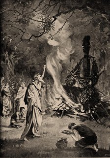 Human Sacrifice by Druids, c1910. Creator: Dovaston, Margaret (1884-1954).