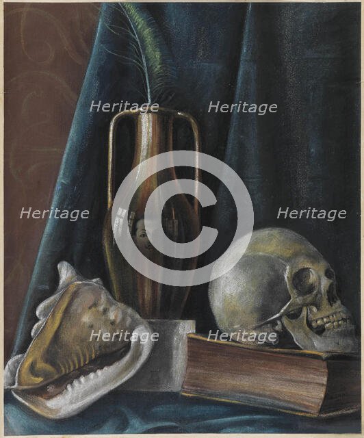 Vanitas with Self-Portrait, c1920. Creator: Martini, Alberto (1876-1954).