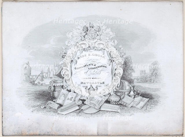 Trade Card for Mark H. Gibson, Engraver and Printer, 19th century. Creator: Anon.