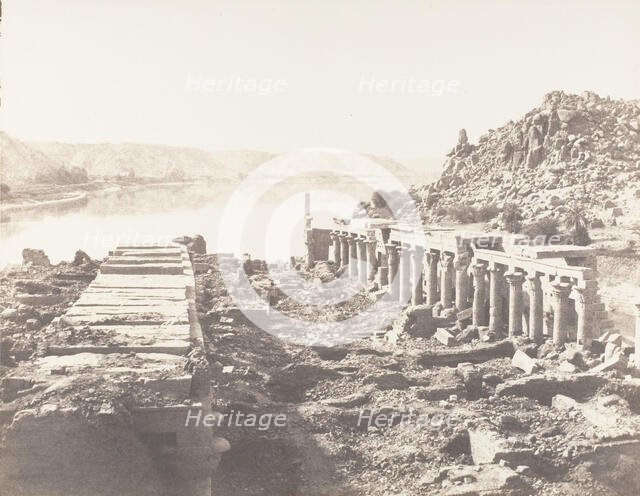 Ile de Fileh (Philæ), Vue Génèrale Prise du Point I, Sur La Plateforme..., 1851-52, printed 1853-54. Creator: Félix Teynard.