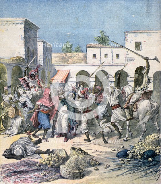 Assassination of a French collaborator, Morocco, 1891.  Artist: Henri Meyer