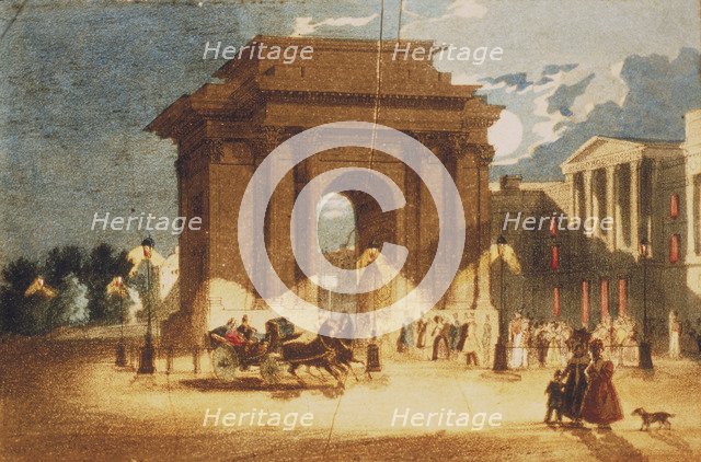 Hyde Park Corner, Westminster, London, c1835. Artist: W Spooner