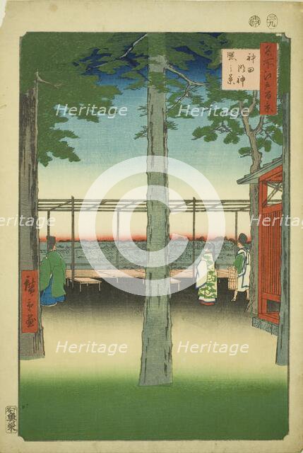 Dawn at Kanda Myojin Shrine (Kanda Myojin akebono no kei), from the series "One Hundred..., 1857. Creator: Ando Hiroshige.
