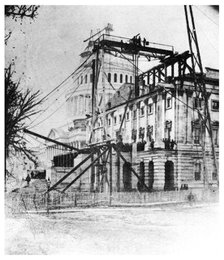 One of the wings of the Capitol near completion, Washington DC, USA, c1860 (1955). Artist: Unknown
