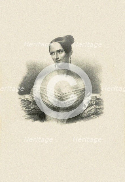 Portrait of the opera soprano Sophie Löwe (1812-1866), c. 1840.
