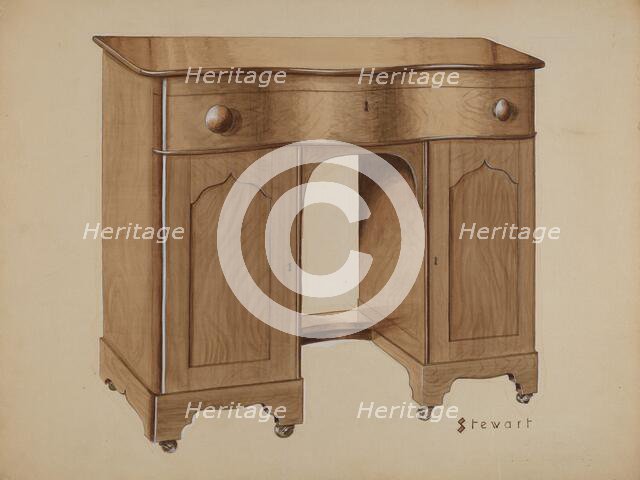 Knee-hole Desk, c. 1937. Creator: Robert Stewart.