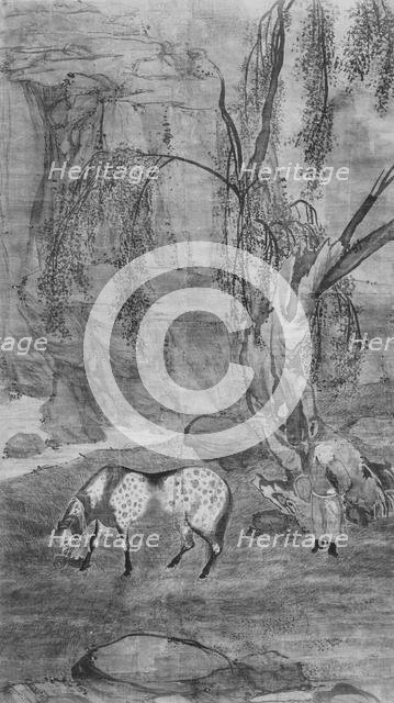 Horse, Groom, and Falcon, 17th century. Creator: Unknown.