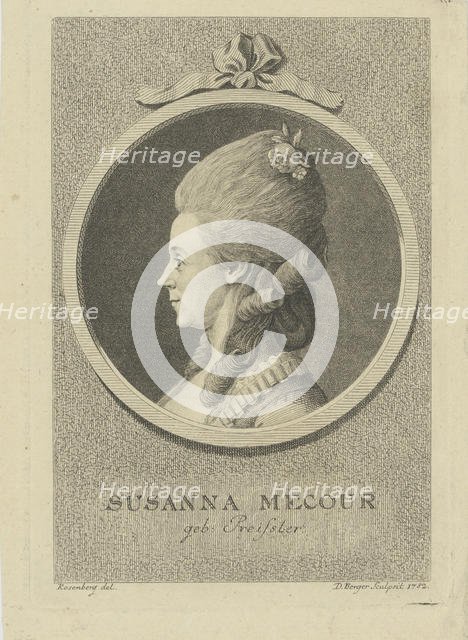 Portrait of the actress Susanna Mecour (1738-1784), 1782. Creator: Berger, Gottfried Daniel (1744-1824).