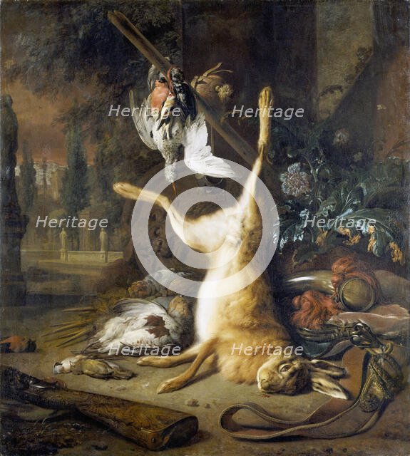 Still life with Dead Rabbit and Birds, 1681. Creator: Jan Weenix.