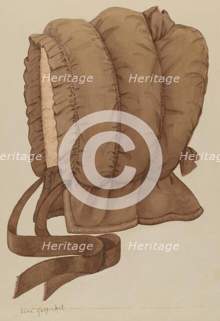 Bonnet, c. 1937. Creator: Sara Garfinkel.