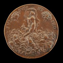 Fortune on a Dolphin [reverse], c. 1548. Creator: Pietro Paolo Galeotti.