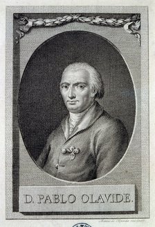Pablo Olavide (1725-1803), Spanish politician, engraving by Moreno de Texada.