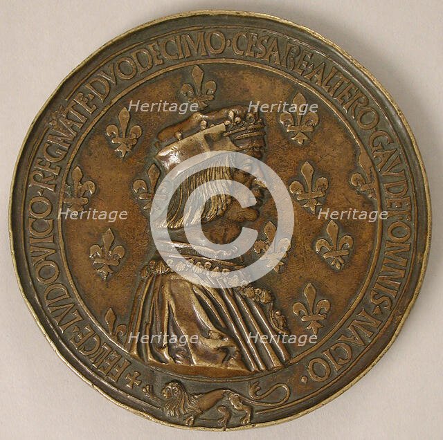 Medal Louis XII, King of France (r. 1498-15155), and Anne of Brittany (1476-1514), French, ca. 1499. Creator: Unknown.