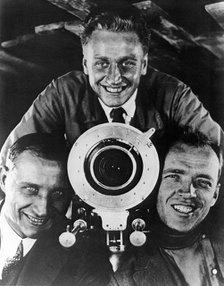 Eduard Tisse, Grigori Aleksandrov and Sergey Komarov, 1926.