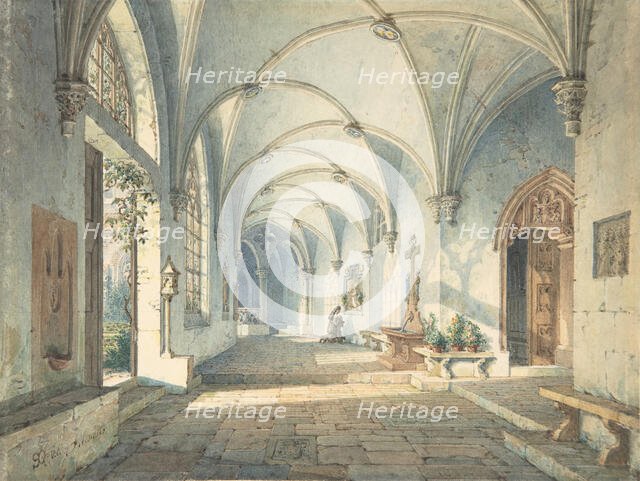 Cloisters in a Nunnery, ca. 1835.