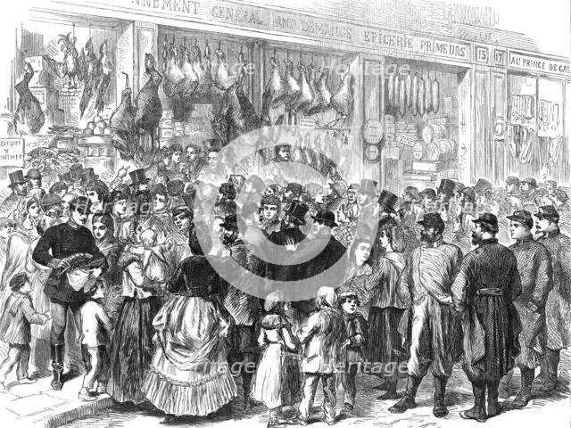 Relief of Paris: the rush to the provision shops, 1871. Creator: Unknown.
