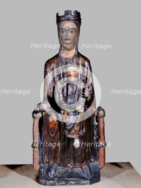 Polychromed wood carving of the Virgin and Child, from All, Cerdanya.