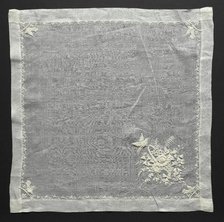 Embroidered Handkerchief, 19th century. Creator: Unknown.