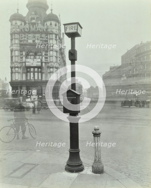 Street fire alarm, Southwark, London, 1932. Artist: Unknown.