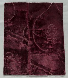 Two Velvet Fragments Sewn Together, 1400s. Creator: Unknown.