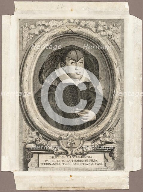 Christina of Lorraine, 1666; published 1761. Creator: Adriaen Haelwegh.