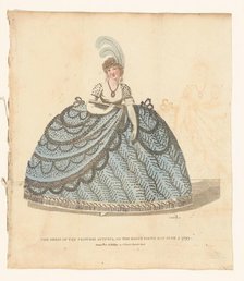 Magazine of Female Fashions of London and Paris. The dress of the Princess Augusta, on the..., 1799. Creator: Piercy Roberts.