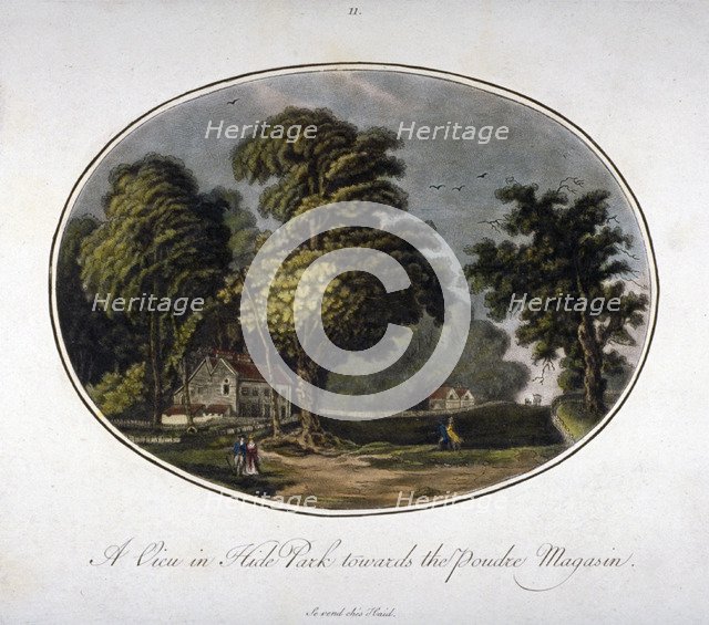 View of the powder magazine in Hyde Park, Westminster, London, 1791(?). Artist: Anon