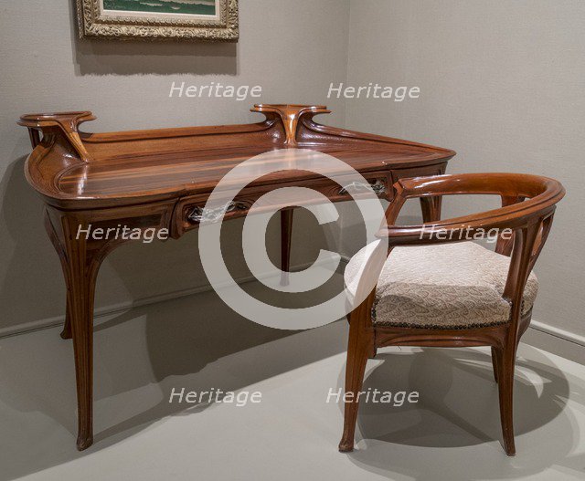 Desk and Chair, Brussels, Belgium, c1900, (c2014-2017). Artist: Alan John Ainsworth.