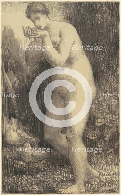 Nude Drinking at a Fountain, 1860s-1870s. Creator: William P. Babcock.