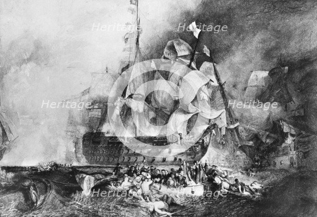 HMS 'Victory', British warship, c1805. Artist: Newton & Co