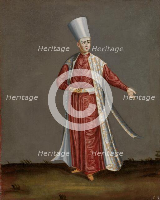 The Capon Aghassi, Chief of the White Eunuchs of the Sultan, 1700-1737. Creator: Workshop of Jean Baptiste Vanmour.