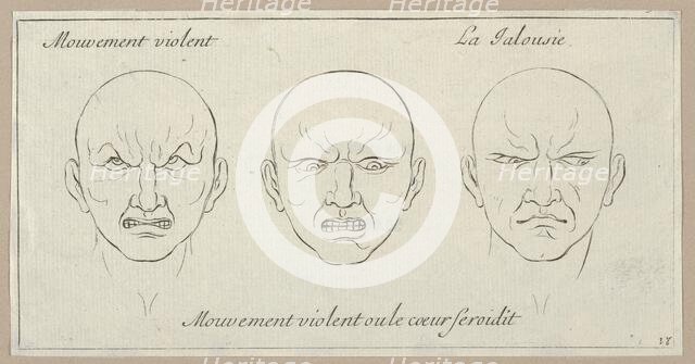 Mouvement Violent, Mouvement violent ou le coeur seroidit, La Jalousie (from Caractèr..., 1695-1720. Creator: Sébastien Le Clerc the Younger.