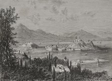 General view of the island of Corfu, 1879. Creator: Desire Mathieu Quesnel.