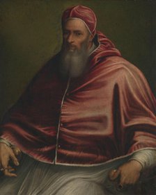Portrait of Pope Julius III (1478-1555), c. 1550. Creator: Siciolante da Sermoneta, Girolamo (1521-c. 1580).