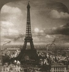 'Eiffel Tower, 300 meters high, across the Seine from the Trocadero, Paris, France', 1901.  Creator: Works and Sun Sculpture Studios.