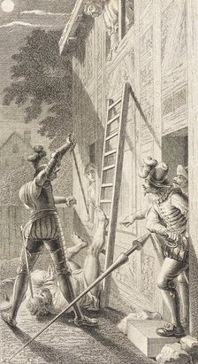 Plate XIX from Life and Adventures of the Knight Don Quixote de la Mancha, 1780. Creator: Daniel Berger.
