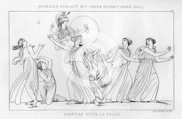Nausicaa playing a ball game, c1833. Artist: Unknown