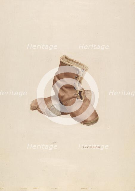 Child's Shoes, c. 1940. Creator: Gladys M. Guillaudeu.