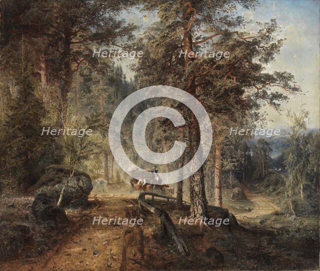 Road in Häme (A Hot Summer Day), 1860. Creator: Werner Holmberg.