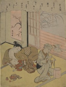Taira no Kanemori (Mother with her child and an elderly woman), 1767-1769. Creator: Harunobu, Suzuki (1724-1770).