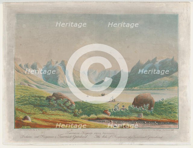 The lake of Kuggsuak at Tasermiut, Greenland, 1863. Creator: Lars Møller.