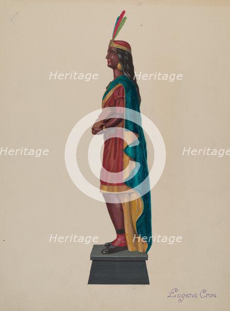 Cigar Store Indian, 1935/1942. Creator: Eugene Croe.
