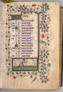Hours of Charles the Noble, King of Navarre (1361-1425): fol. 6r, June, c. 1405. Creator: Master of the Brussels Initials and Associates (French).
