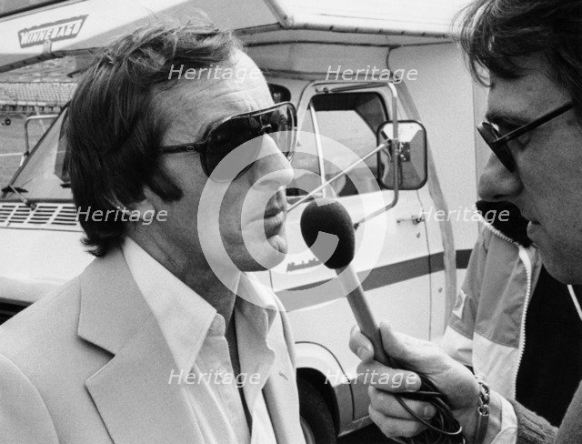 Jackie Stewart being interviewed, 1980. Artist: Unknown