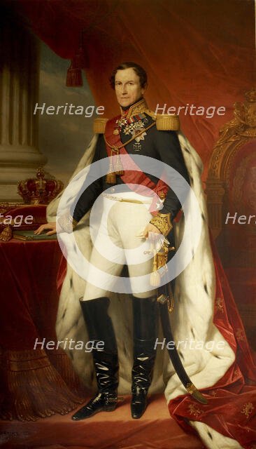 Portrait of Leopold I (1790-1865), King of the Belgians, 1856. Creator: Keyser, Nicaise de (1813-1887).